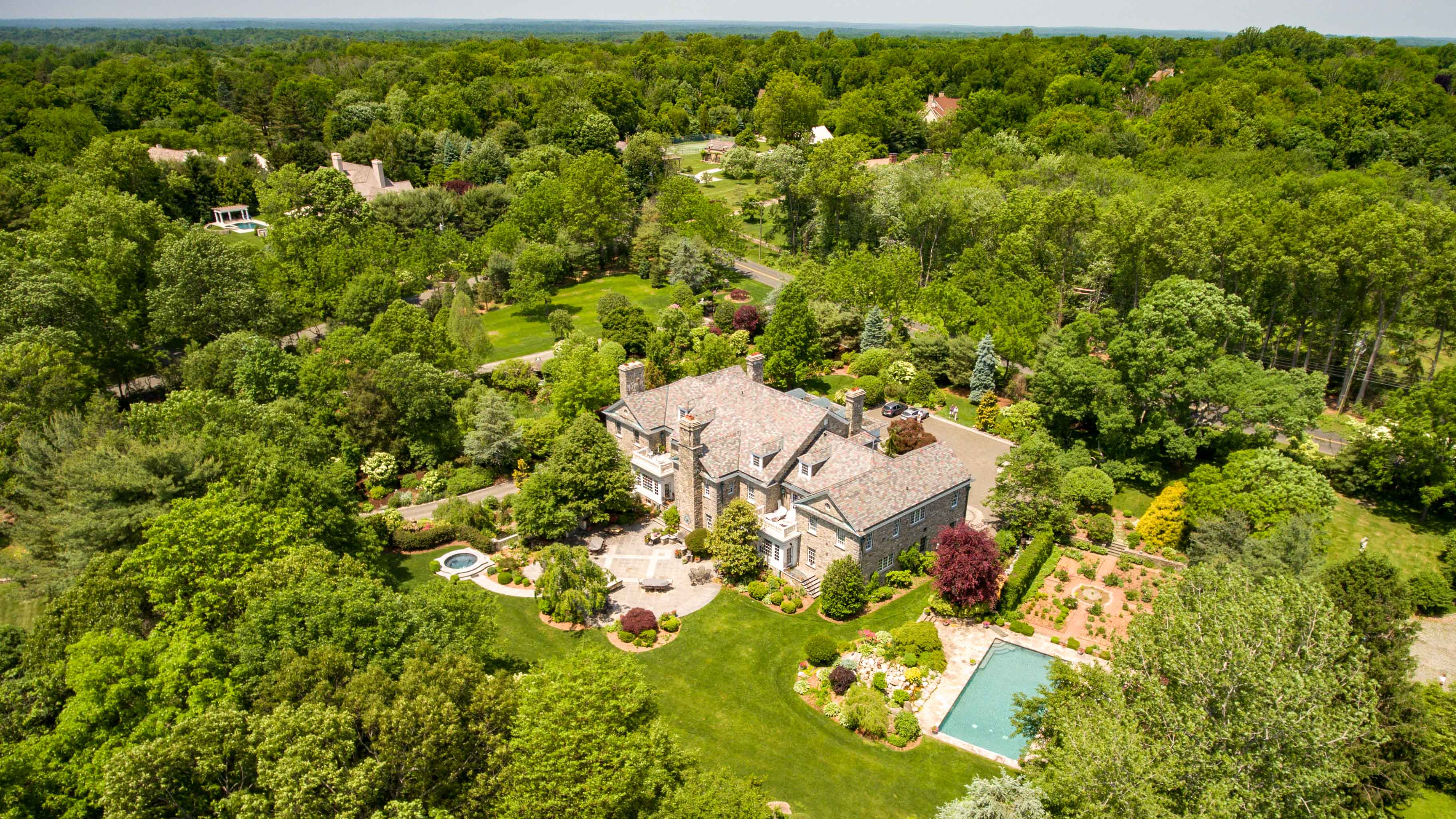Aerial Drone Photo Over Large House