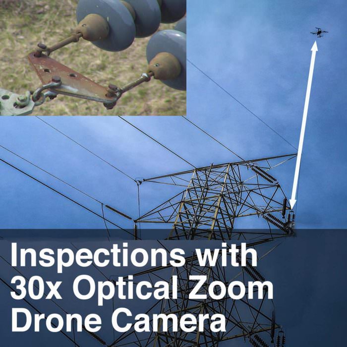 Infrastructure Drone Inspections using 30x Optical Zoom Camera