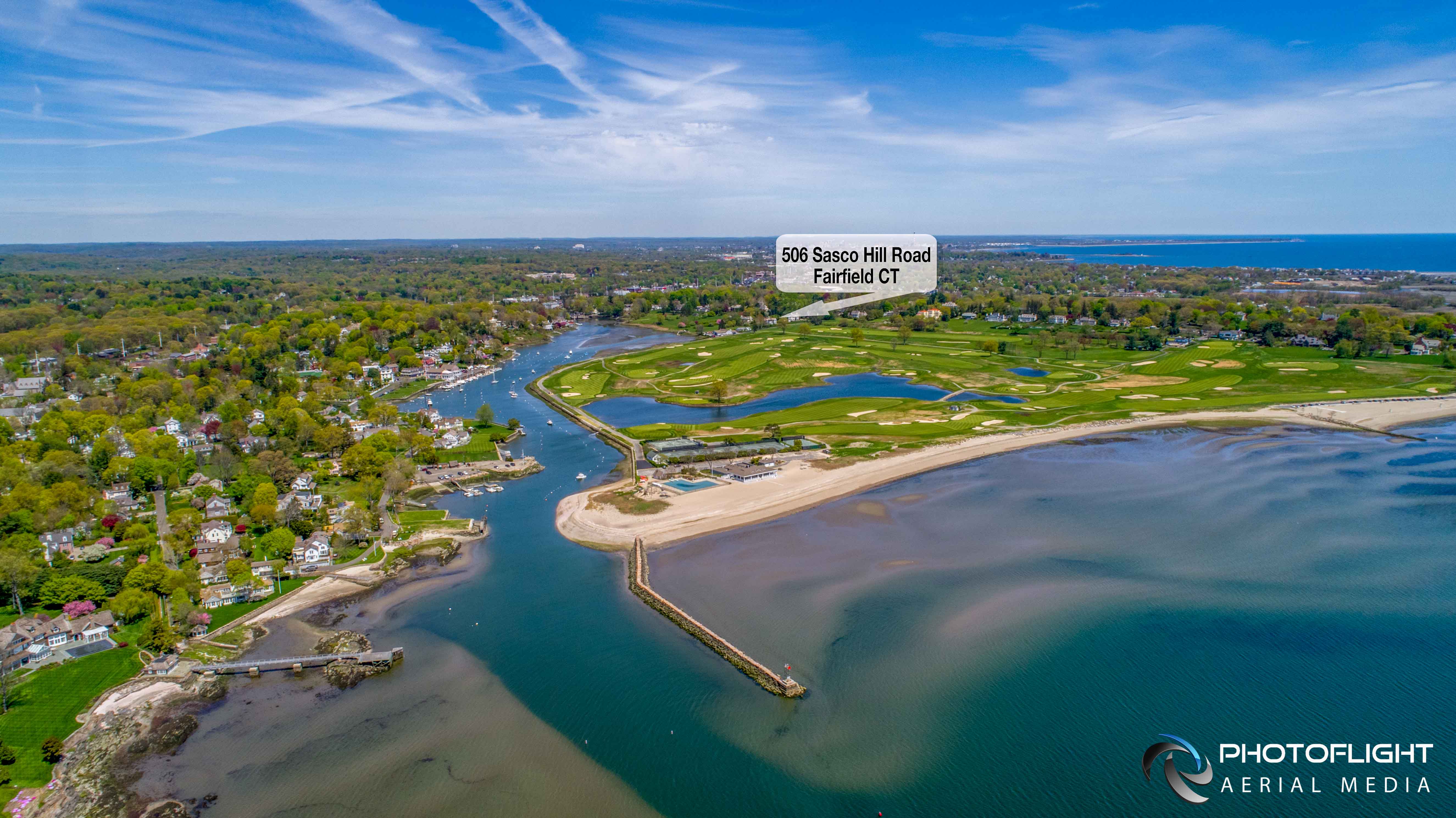 Fairfield CT Aerial Media Footage Golf Course