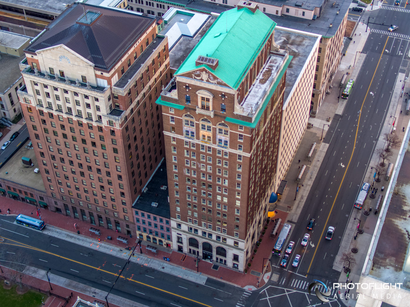 Aerial Architectural Photography in downtown Connecticut